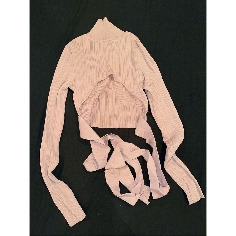 Size S pink cropped long sleeve top Zara - Picture 3 of 5